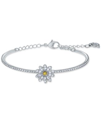 Swarovski - Silver-Tone Eternal Flower Bangle Bracelet