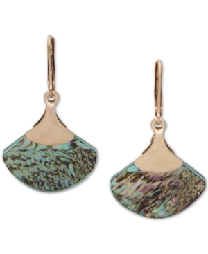 image of lonna & lilly Gold-Tone Abalone Fan Drop Earrings