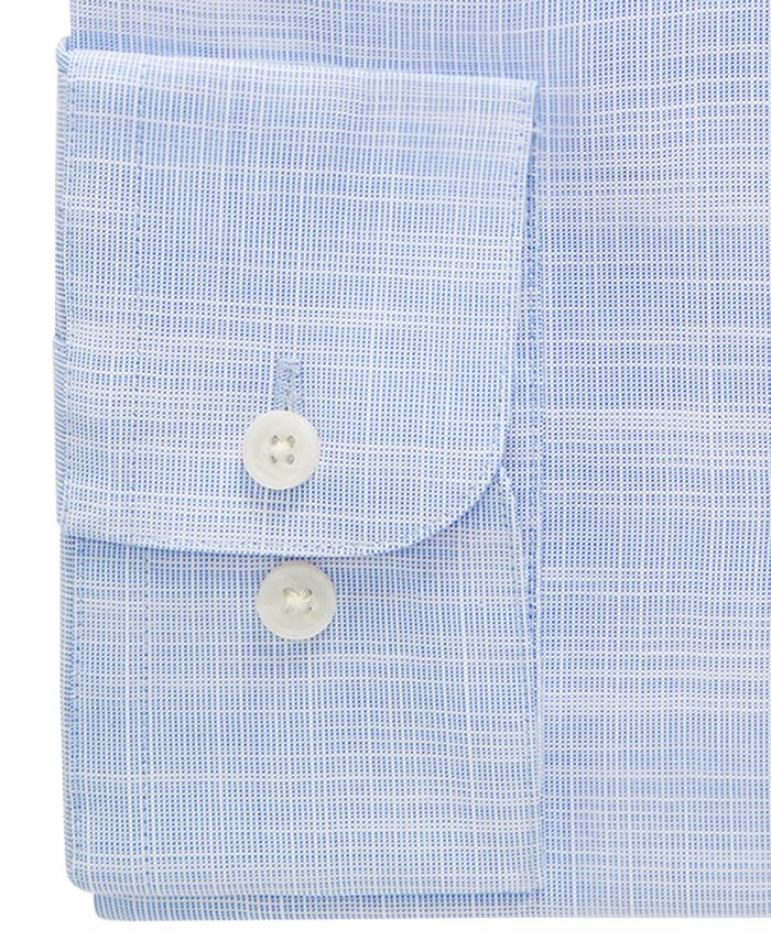 Bar III Men's Organic Cotton Slub Solid Slim Fit Dress Shirt, Created ...