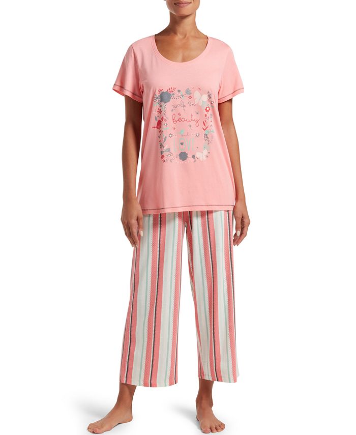 Hue Women's T-Shirt & Capri Pants Pajama Set - Macy's