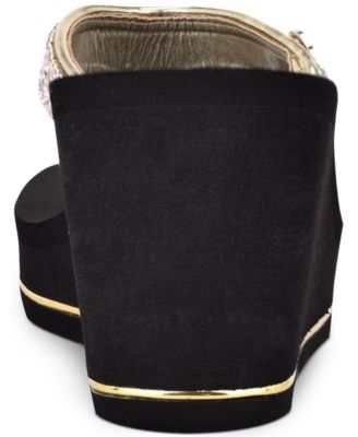 Sarraly Eva Logo Wedge Slip On Flip Sandals