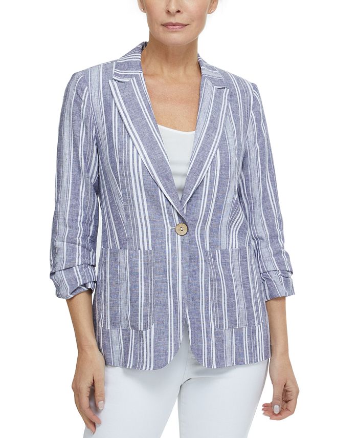 Laundry by Shelli Segal Ruched-Sleeve Blazer - Macy's