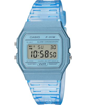 Casio Unisex Digital Blue Jelly Strap Watch 35.2mm - Macy's