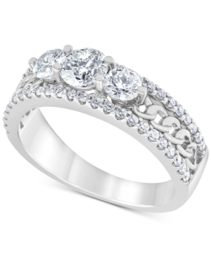 image of Diamond Trio Chain Link Engagement Ring (1-1/4 ct. t.w.) in 14k White Gold