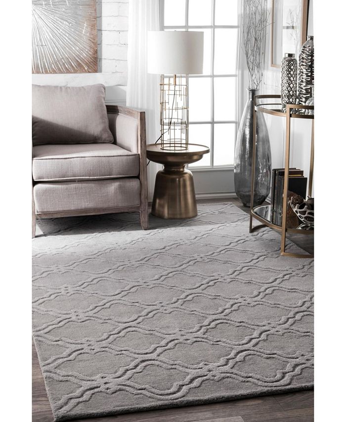 nuLoom Simplified Hand Tufted Wilhelmina Gray 5' x 8' Area Rug - Macy's