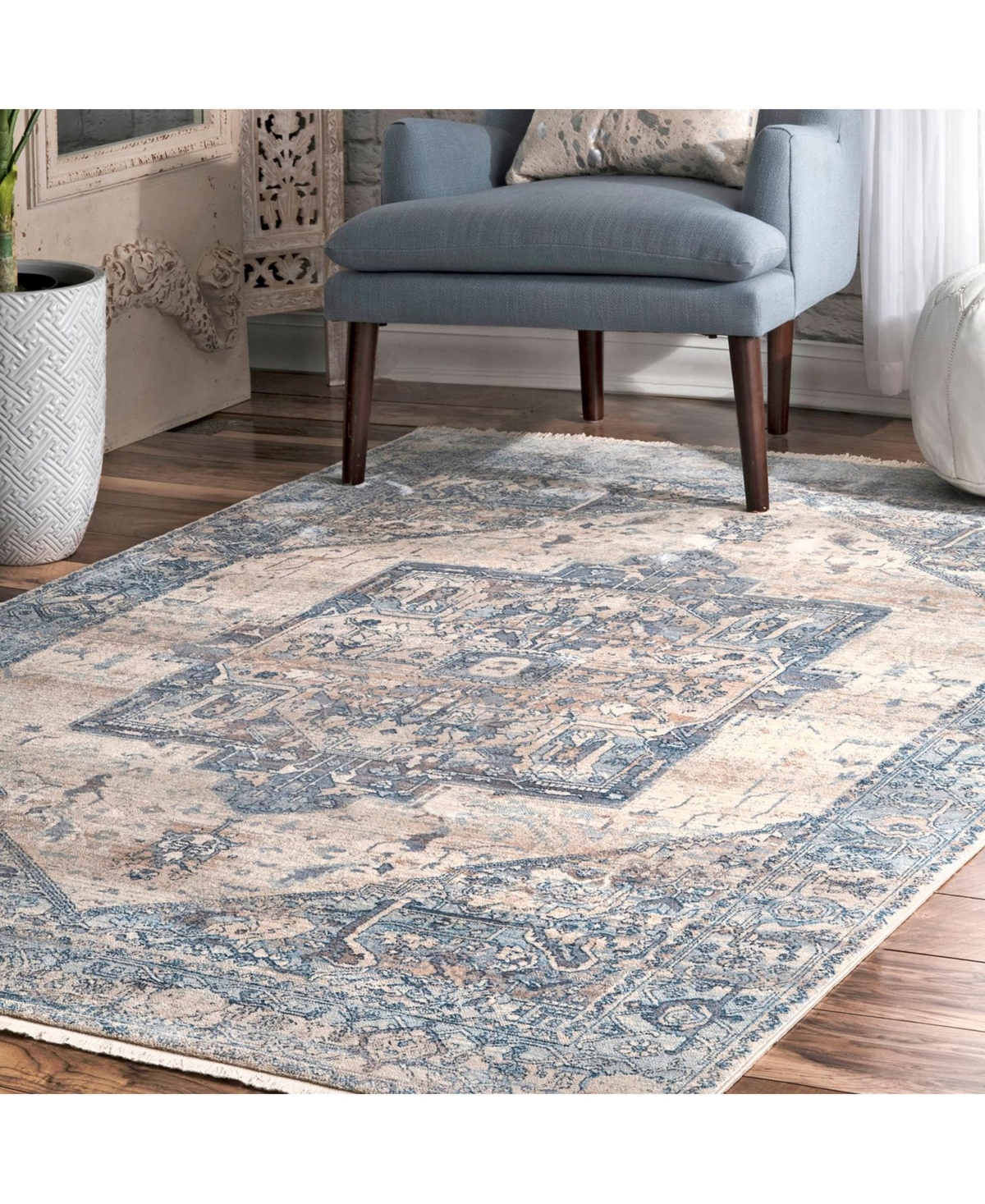 nuLoom Mystic Ehtel Medallion Fringe 8' x 10' Area Rug