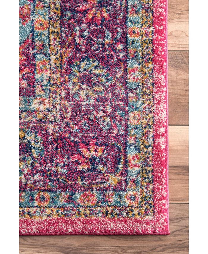 nuLoom Bodrum VintageInspired Persian Verona Pink 3' x 5' Area Rug