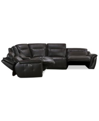 Lenardo 6-Pc. Leather Sectional with 3 Power Recliners and Console