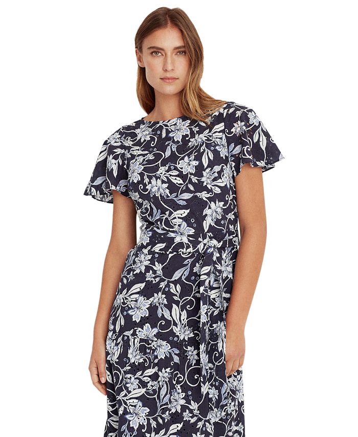 Lauren Ralph Lauren Floral Cotton A-Line Dress - Macy's