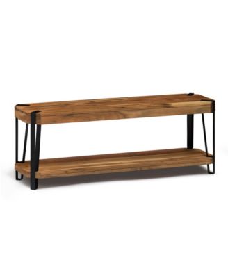 Ryegate Natural Live Edge Bench with Coat Hook Shelf Set