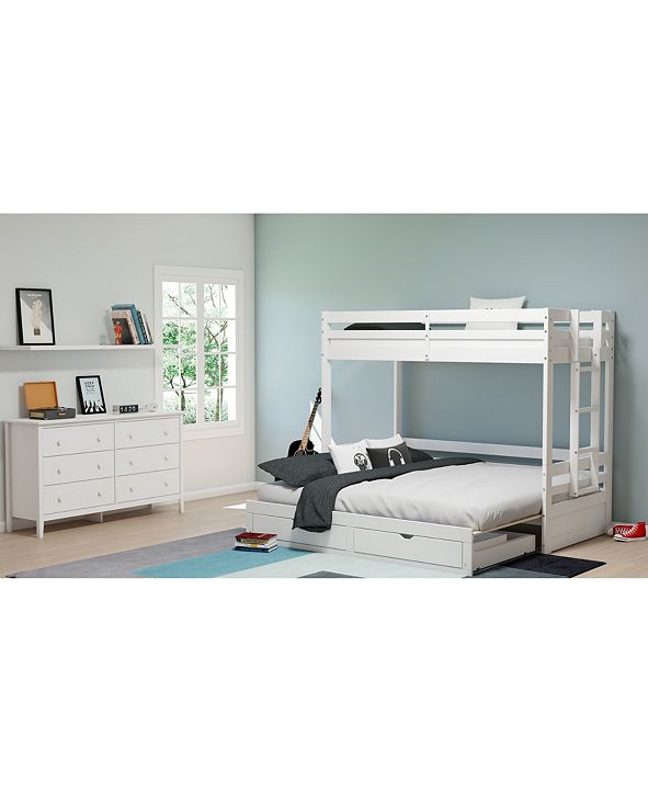 Alaterre Furniture Jasper Twin To King Extending Day Bed with Bunk Bed