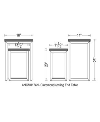 Claremont Rustic Wood Nesting End Tables Set