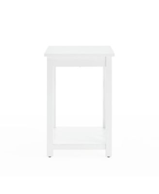 Coventry Wood End Table with Tray Shelf and Bottom Shelf