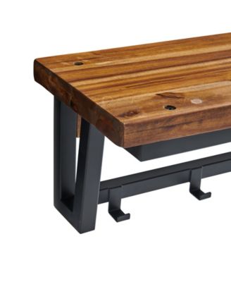 Claremont Rustic Wood Coat Hook and Bench Set