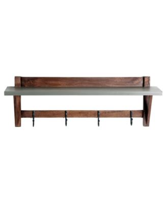 Brookside Cement-Top Wood Entryway Coat Hook and Bench