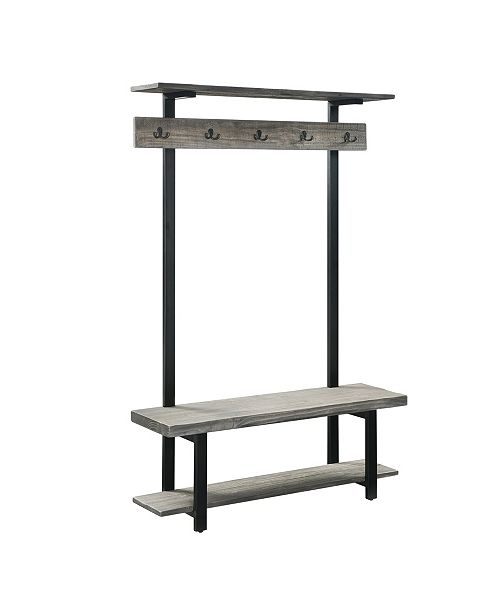 Alaterre Furniture Pomona Entryway Hall Tree With Bench Shelves