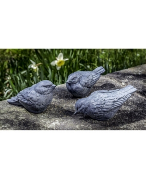 Campania International Trio D'oiseaux Garden Statue, Set Of 3 In Khaki