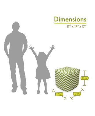 Chevron Ottoman Pouf Cube with Removable Cover 17" x 17"