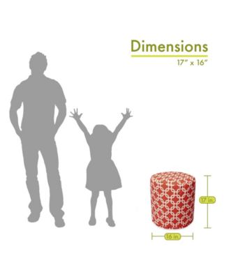 Links Ottoman Round Pouf with Removable Cover 16" x 17"