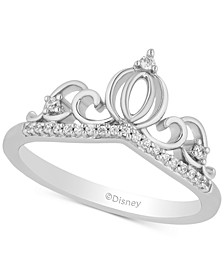 Enchanted Disney Diamond Cinderella Tiara Ring (1/10 ct. t.w.) in Sterling Silver