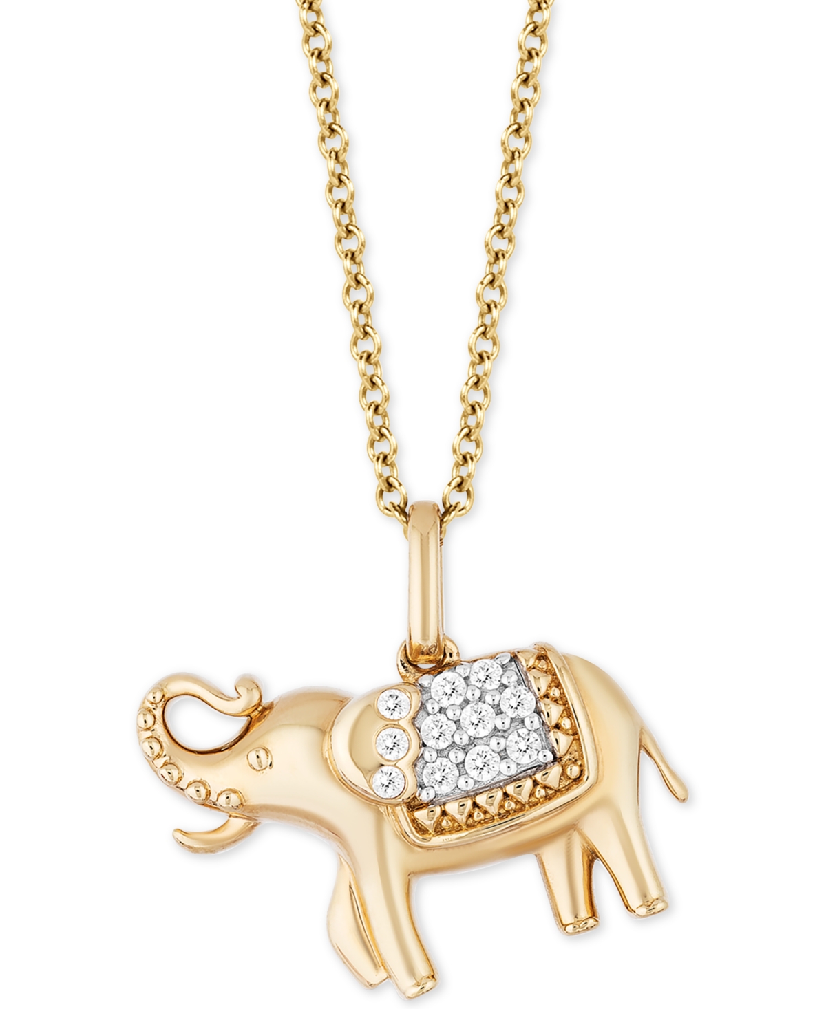 Enchanted Disney Fine Jewelry Enchanted Disney Diamond Jasmine Elephant Pendant Necklace (1/10 ct. t.w.) in 14k Gold