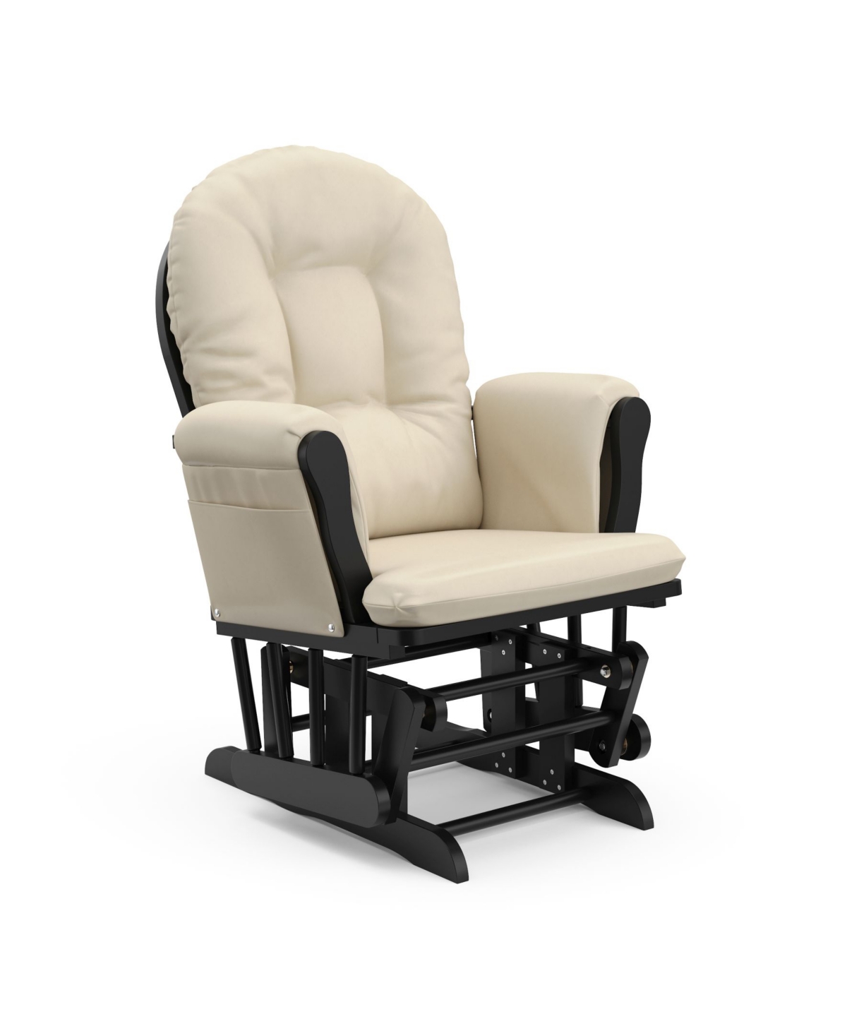 Storkcraft Hoop Glider and Ottoman - White with Pink