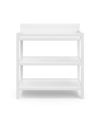 Alpine Pine Wood Changing Table (White) - Includes Water Resistant Changing Pad