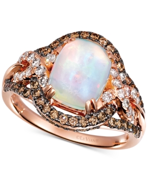image of Le Vian Neopolitan Opal (1-3/8 ct. t.w.) & Diamond (7/8 ct. t.w.) Ring in 14k Rose Gold