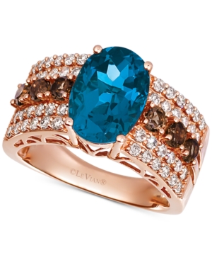 image of Le Vian Multi-Gemstone (4-1/4 ct. t.w.) & Diamond (5/8 ct. t.w.) Ring in 14k Rose Gold