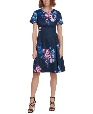 DKNY - Printed Fit & Flare Dress