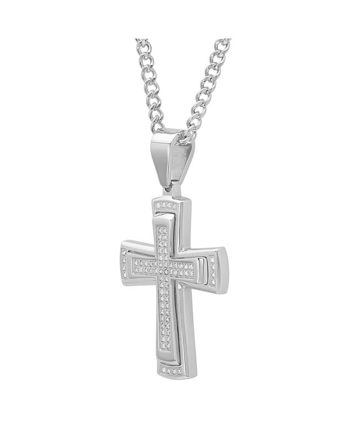C&C Jewelry Macy's Men's Stacked Cross Pendant Necklace - Macy's