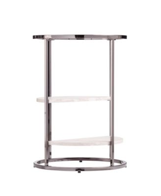 Cabot Round Side Table with Faux Stone