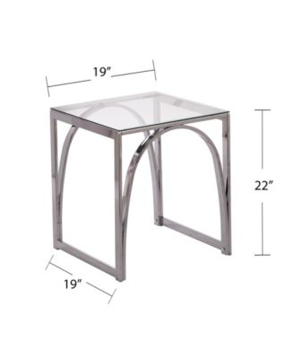 Arabelle Square Glass Top End Table