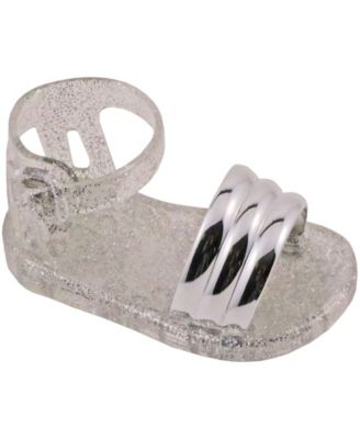 silver baby sandals