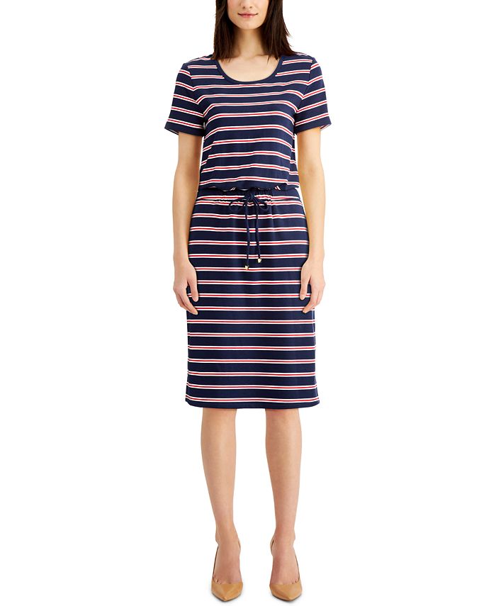 Charter Club Striped French Terry Dress, Created for Macy's - Macy's