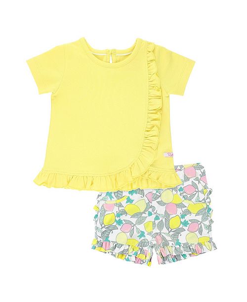 Rufflebutts Infant Girls Lemon Ruffle Top And Make Lemonade Short