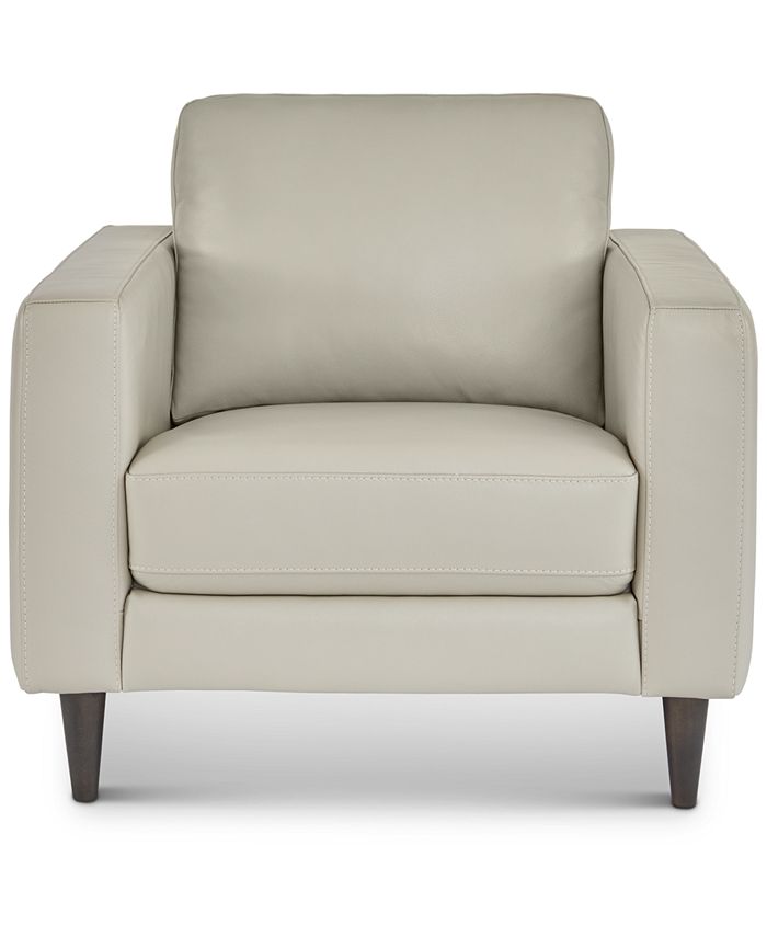 Macy's Jennis 35" Leather Arm Chair, Created for Macy's & Reviews