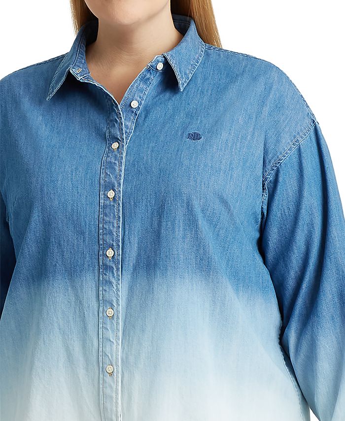 Lauren Ralph Lauren Plus Size Denim Shirt - Macy's