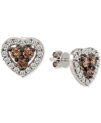 Le Vian - Diamond Heart Stud Earrings (1-3/8 ct. t.w.) in 14k White Gold