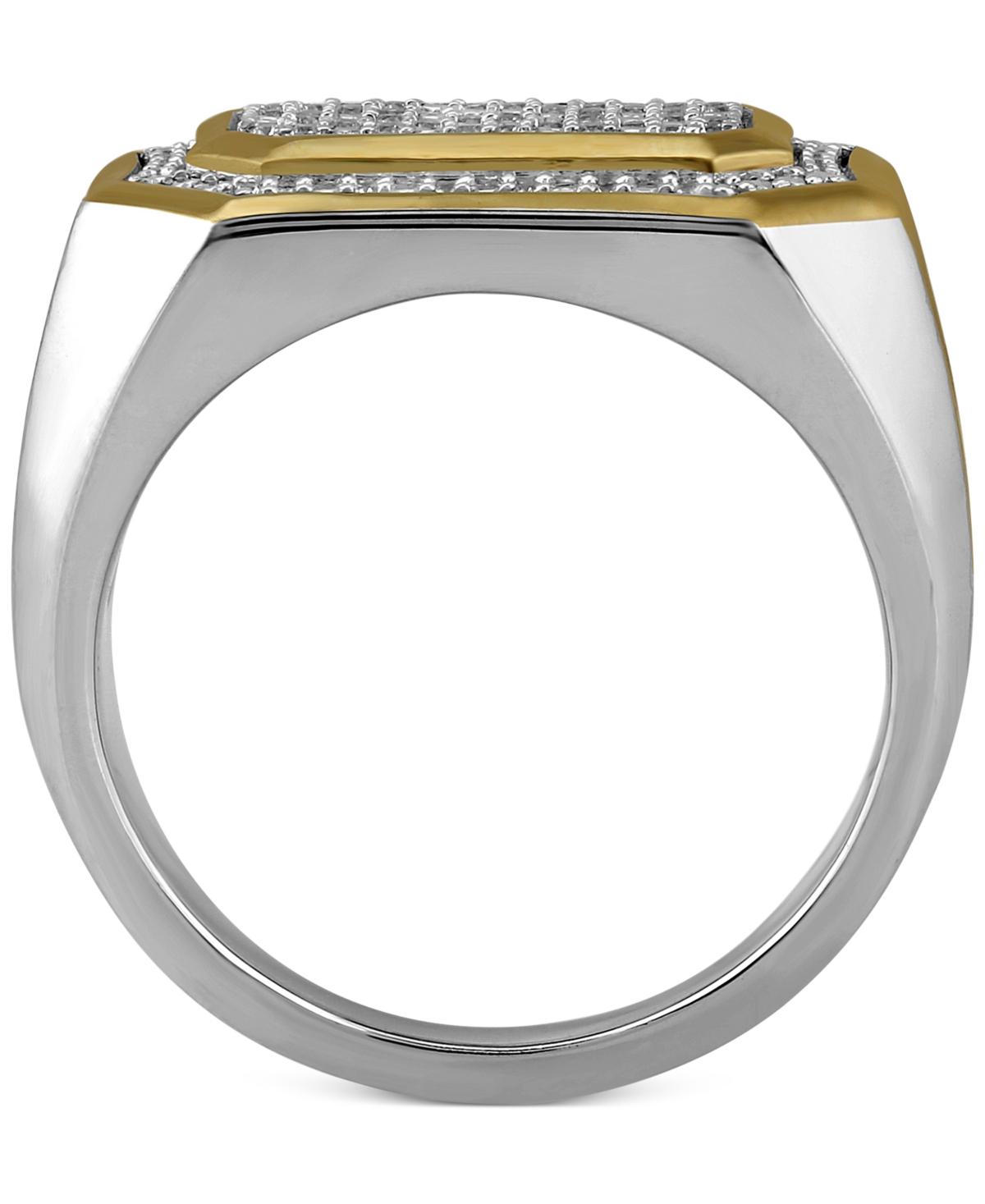 Men's Diamond Pave Cluster Ring (1/5 ct. t.w.) in Sterling Silver & 18k Gold-Plate