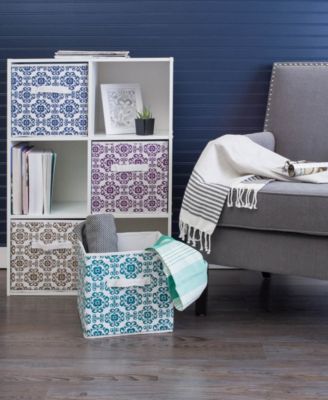 Non-woven Polyester Cube Scroll Square Set of 2