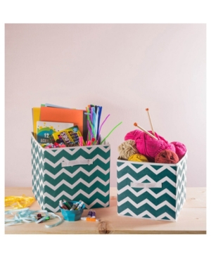 Design Imports Chevron Print 2-Pc Storage Bin