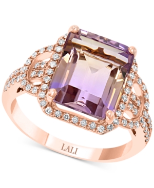 image of Lali Jewels Ametrine (4-1/2 ct. t.w.) & Diamond (1/3 ct. t.w.) in 14k Rose Gold