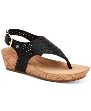 Giani Bernini Fatimaa Memory Foam Thong Wedge Sandals Created for Macy's Women's Shoes