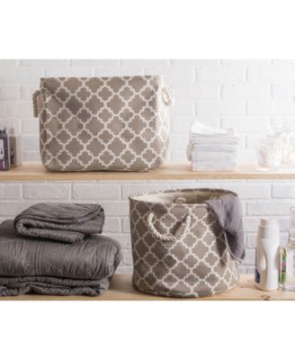 Polyester Bin Lattice Brown Rectangle Large