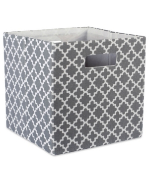 Design Imports Square Lattice Print Polyester Storage Bin