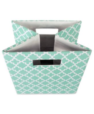 Lattice Square Print Polyester Storage Bin