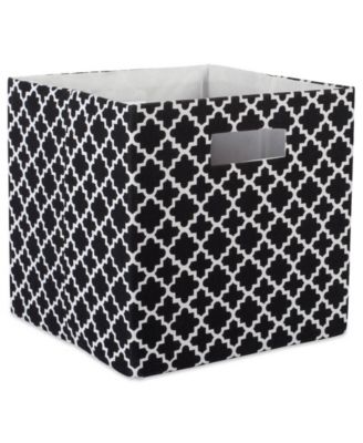 Lattice Square Print Polyester Storage Bin