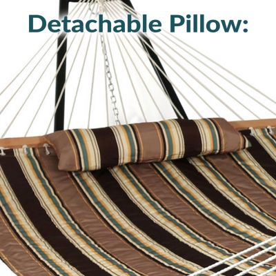 Double Quilted Fabric Hammock with Universal Steel Stand - 450-Pound Capacity