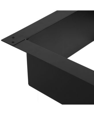 Outdoor Heavy-Duty Steel Portable Above Ground or In-Ground Square Fire Pit Liner Ring - Black